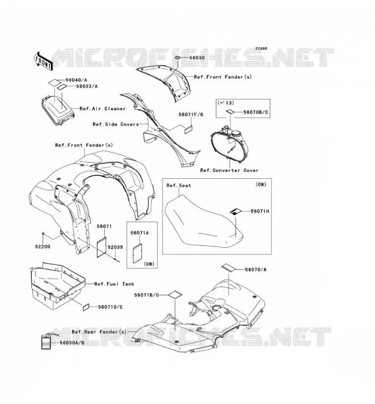 LABELS Kawasaki QUAD 650 2012 KVF650 4X4I  KVF650FCF