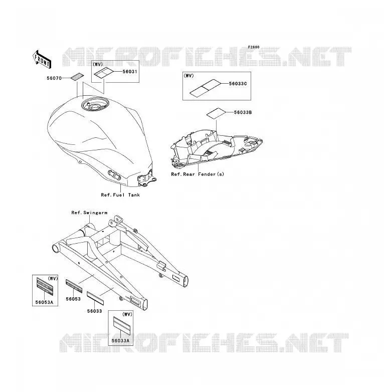 LABELS Kawasaki MOTOS 650 2010 ER-6F ABS  EX650DAF
