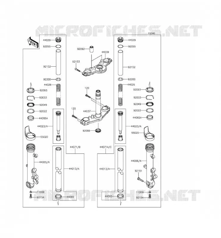 FRONT FORK Kawasaki MOTOS 650 2012 ER-6F  EX650ECF