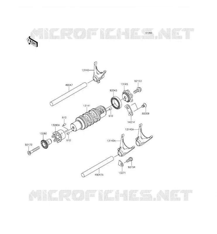 GEAR CHANGE DRUM - SHIFT FORKS Kawasaki MOTOS 650 2014 ER-6F  EX650EEF