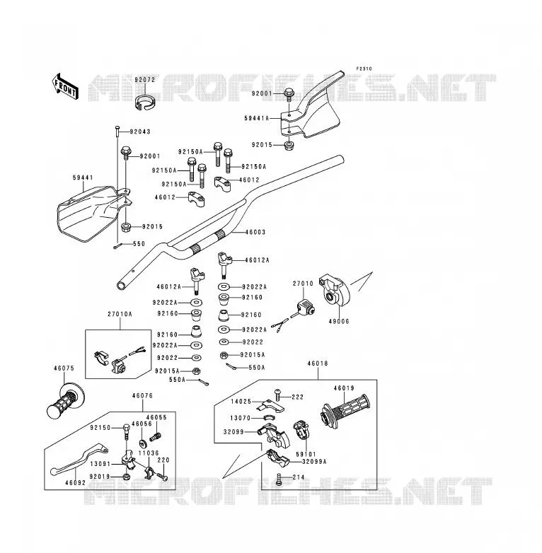HANDLEBAR Kawasaki MOTOS 200 1999 KDX200  KDX200-H5