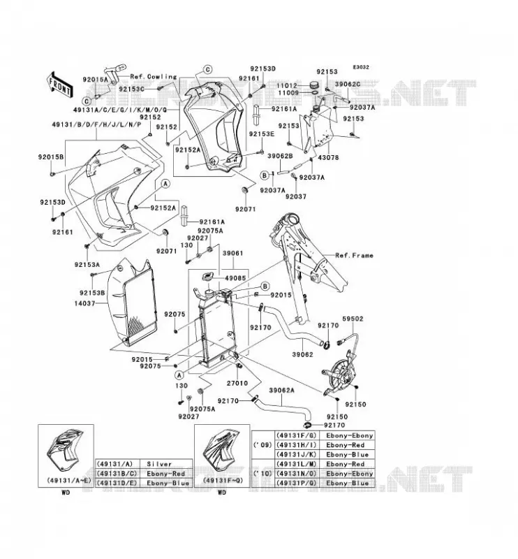 RADIATOR Kawasaki MOTOS 650 2008 KLR650  KL650E8F