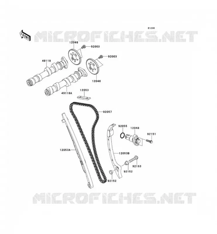 CAMSHAFT - TENSIONER Kawasaki MOTOS 650 2009 VERSYS 650  KLE650A9F