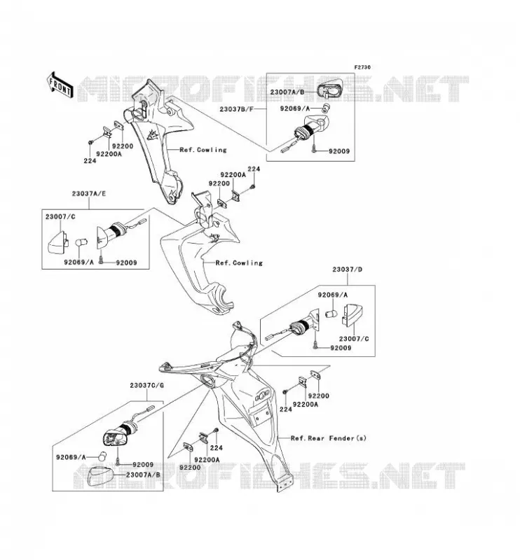 INDICATORS Kawasaki MOTOS 650 2009 VERSYS 650  KLE650A9F