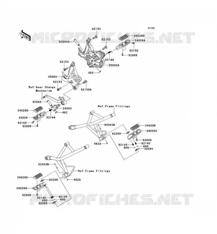 FOOTREST Kawasaki MOTOS 650 2010 VERSYS 650 ABS  KLE650DAF