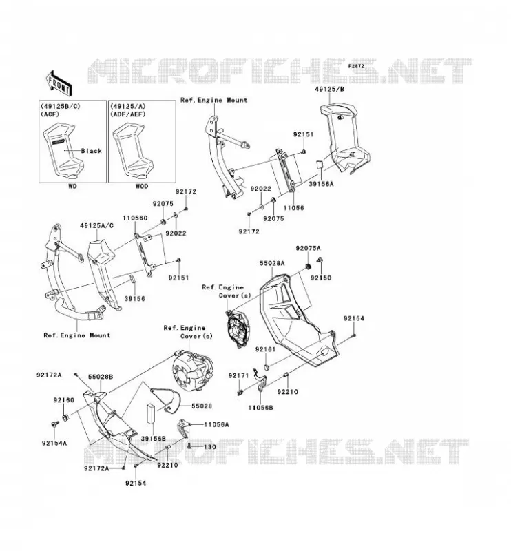 LOWER COWLING Kawasaki MOTOS 1000 2013 VERSYS 1000  KLZ1000ADF