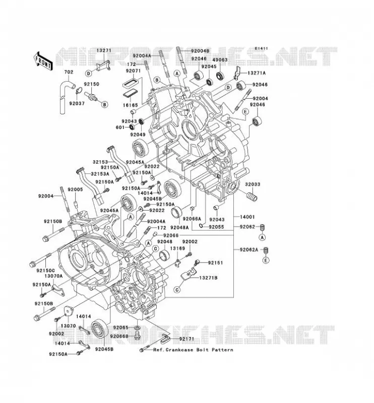 CRANKCASE(S) Kawasaki MOTOS 1500 2001 VN1500 DRIFTER  VN1500-R1H