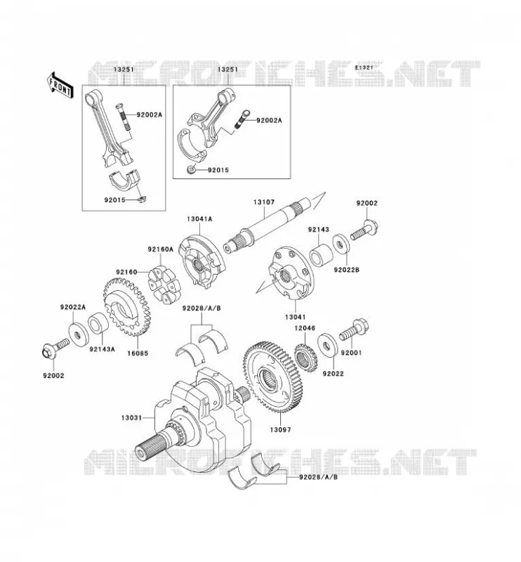 CRANKSHAFT Kawasaki MOTOS 1500 2002 VN1500 DRIFTER  VN1500-R2