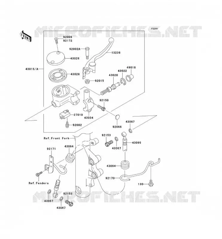 FRONT MASTER CYLINDER Kawasaki MOTOS 1500 2005 VN1500 DRIFTER  VN1500-R5