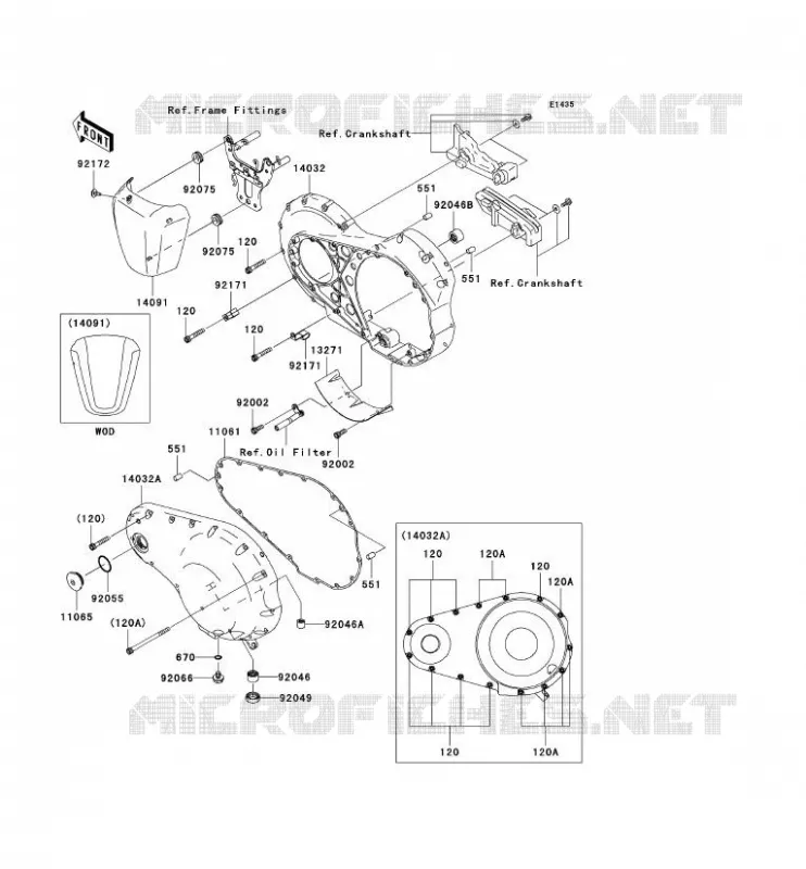 LEFT ENGINE COVER Kawasaki MOTOS 2000 2005 VN2000  VN2000-A2H