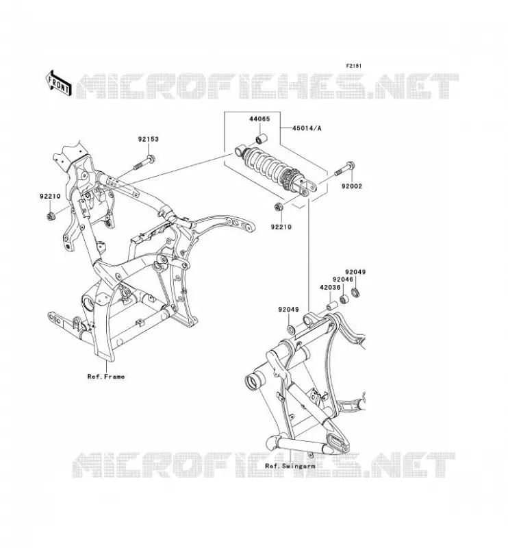 SUSPENSION - SHOCK ABSORBER Kawasaki MOTOS 2000 2005 VN2000  VN2000-A2H