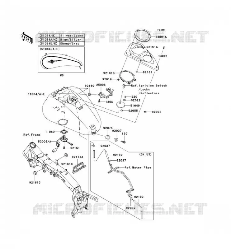 FUEL TANK Kawasaki MOTOS 2000 2006 VN2000  VN2000A6F