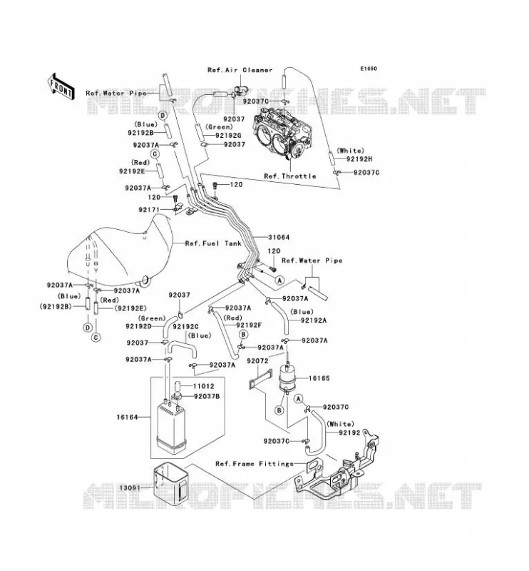 FUEL EVAPORATION SYSTEM(CA) Kawasaki MOTOS 2000 2007 VN2000 CLASSIC  VN2000E7F