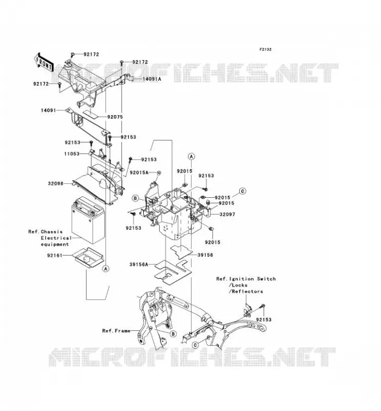 BATTERY BRACKET Kawasaki MOTOS 2000 2007 VN2000 CLASSIC  VN2000E7F