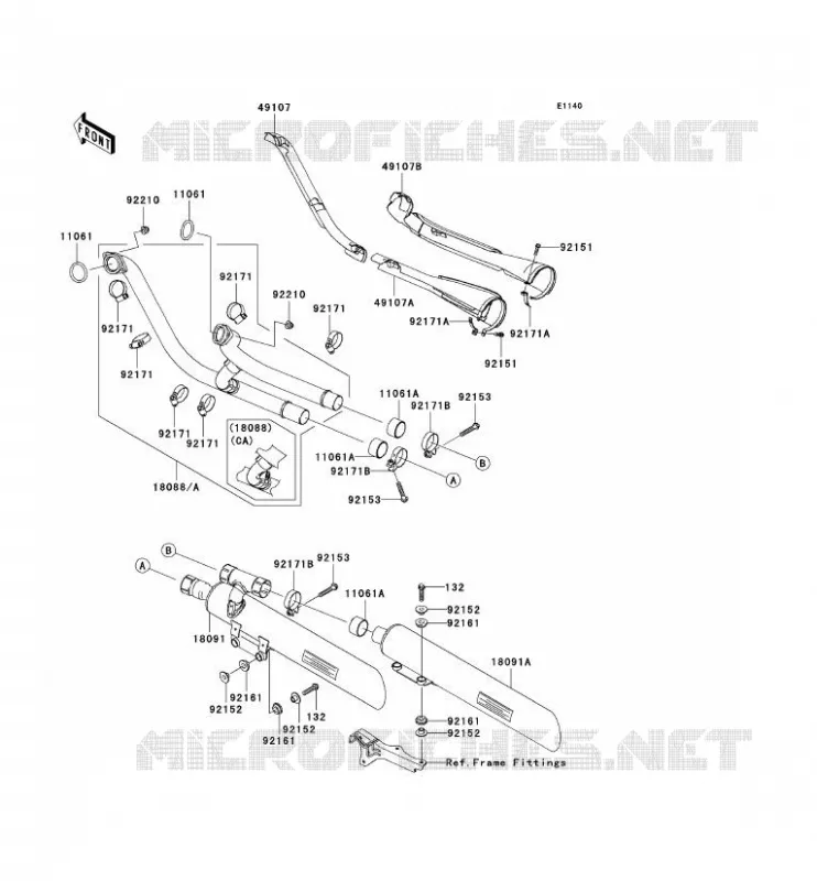 EXHAUST Kawasaki MOTOS 2000 2007 VN2000 CLASSIC  VN2000E7F
