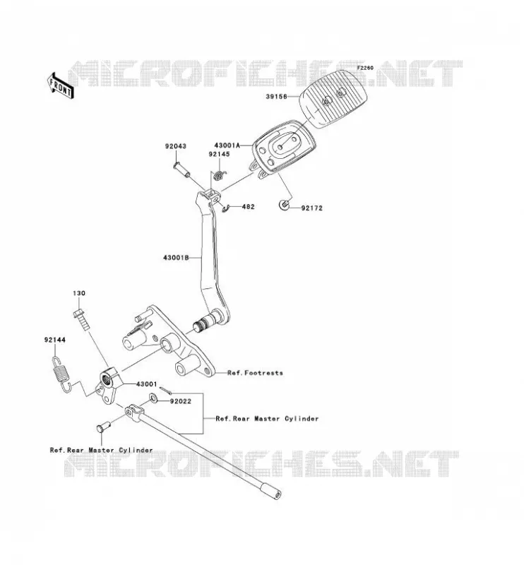 BRAKE PEDAL Kawasaki MOTOS 2000 2010 VN2000 CLASSIC  VN2000HAF