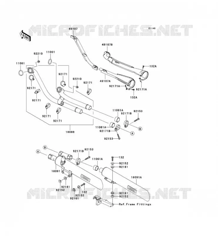 EXHAUST Kawasaki MOTOS 2000 2008 VN2000 CLASSIC LT  VN2000J8F