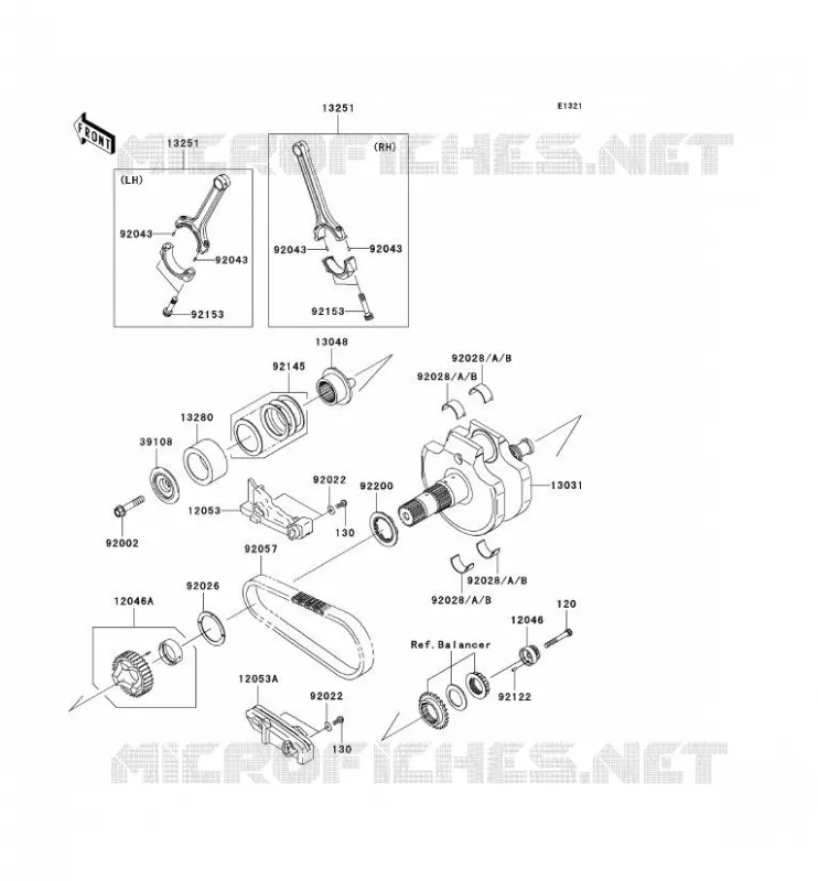 CRANKSHAFT Kawasaki MOTOS 2000 2009 VN2000 CLASSIC LT  VN2000J9F