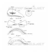 DECALS(SILVER)(CN) for Kawasaki VN800 CLASSIC
