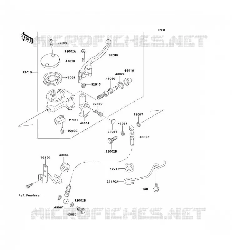 FRONT MASTER CYLINDER Kawasaki MOTOS 800 2000 VN800 DRIFTER  VN800-C2