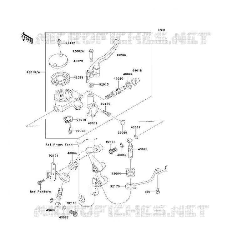 FRONT MASTER CYLINDER Kawasaki MOTOS 800 2005 VN800 DRIFTER  VN800-E5