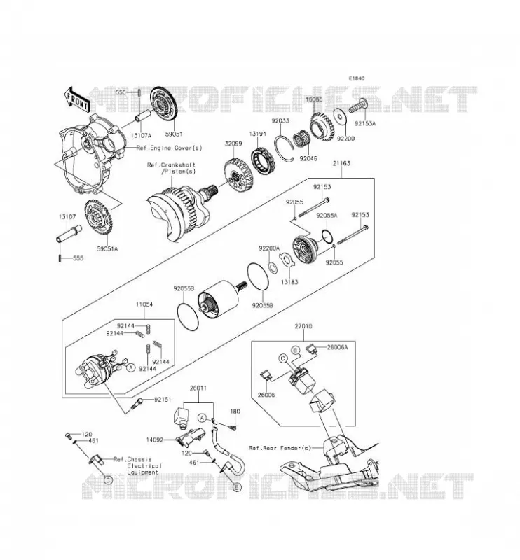 STARTER MOTOR Kawasaki MOTOS 636 2013 NINJA ZX-6R ABS  ZX636FDF