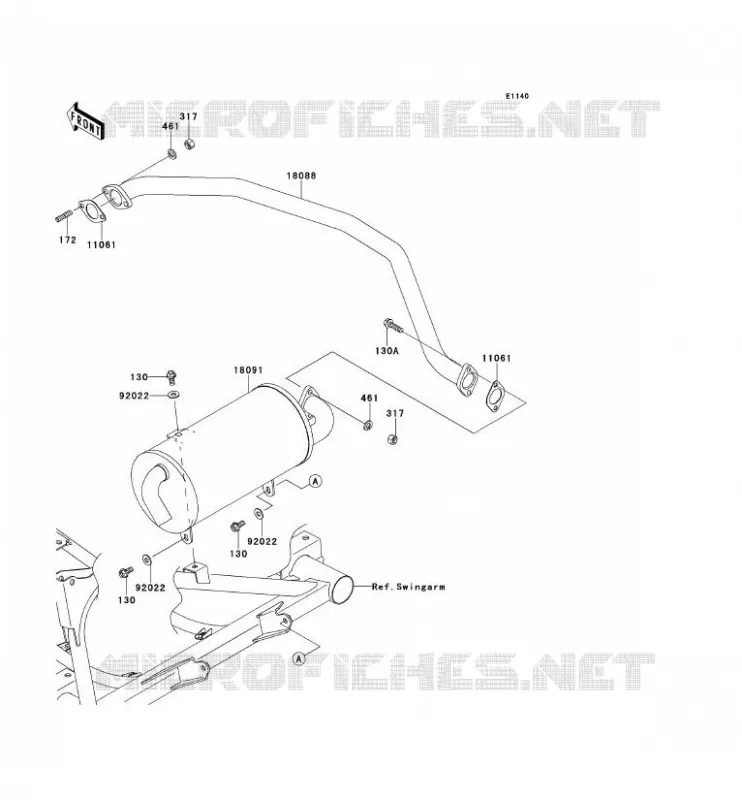 EXHAUST Kawasaki SSV 400 2011 MULE 610 4X4  KAF400ABF