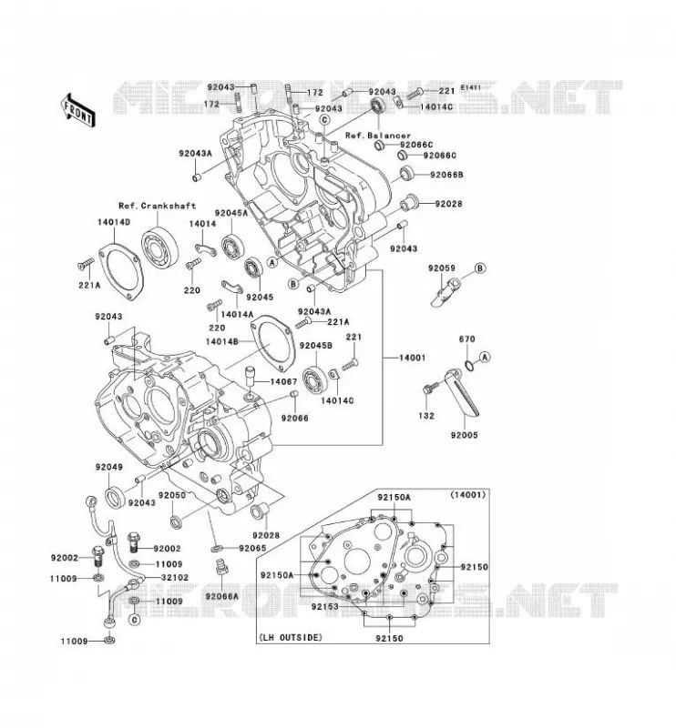 CRANKCASE(S) Kawasaki SSV 400 2011 MULE 600  KAF400BBF