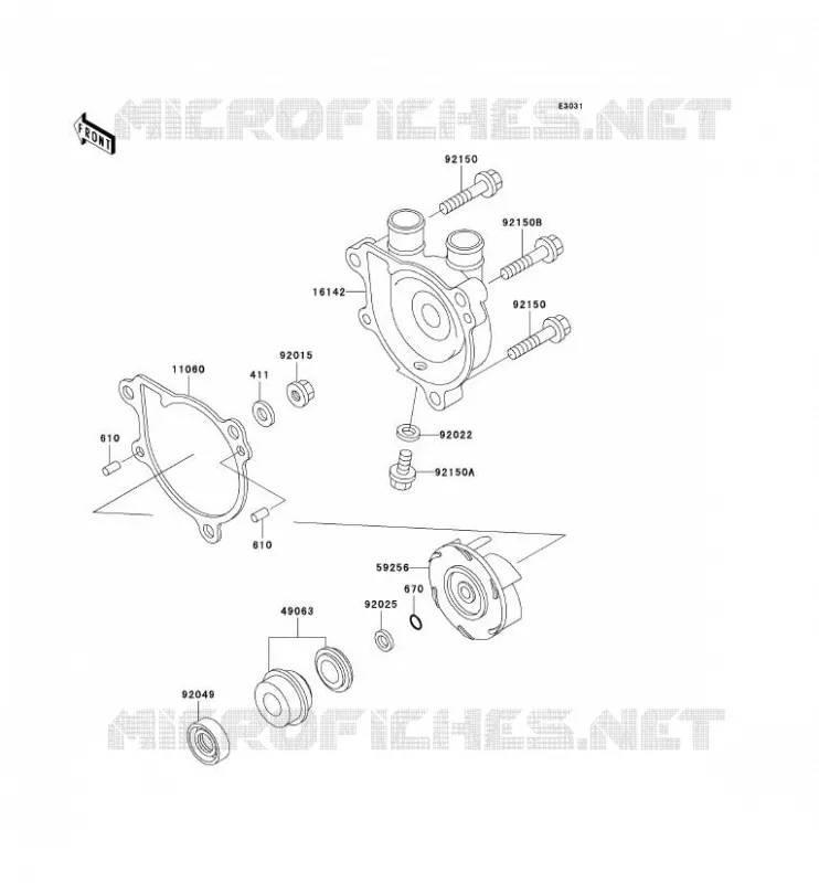 WATER PUMP Kawasaki SSV 400 2011 MULE 600  KAF400BBF