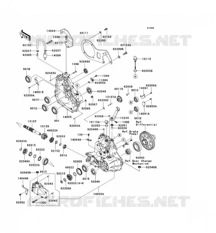 DRIVE SHAFT - FINAL GEAR Kawasaki SSV 400 2008 MULE 610 4X4  KAF400C8F