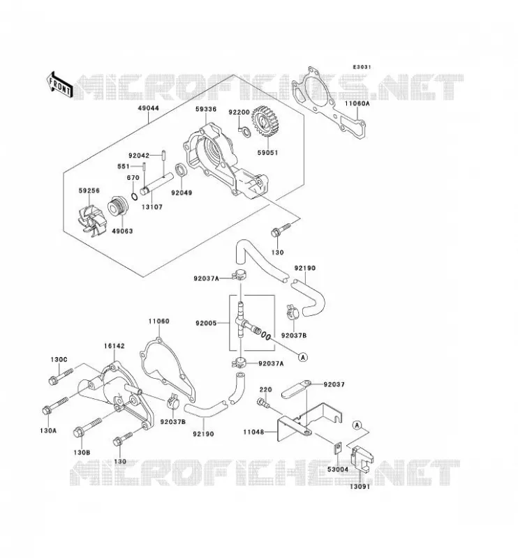 WATER PUMP Kawasaki SSV 620 no_year MULE 2510  KAF620-A3