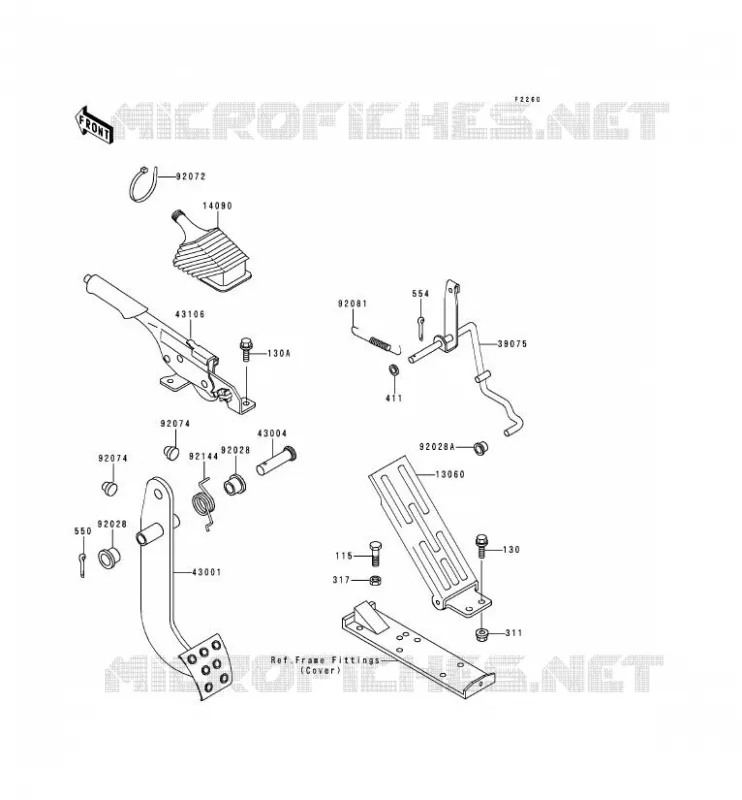 BRAKE PEDAL Kawasaki SSV 620 2000 MULE 2510  KAF620-A6