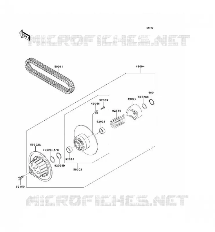 DRIVE CONVERTER - BELT Kawasaki SSV 620 2013 MULE 4010 TRANS 4X4  KAF620RDF