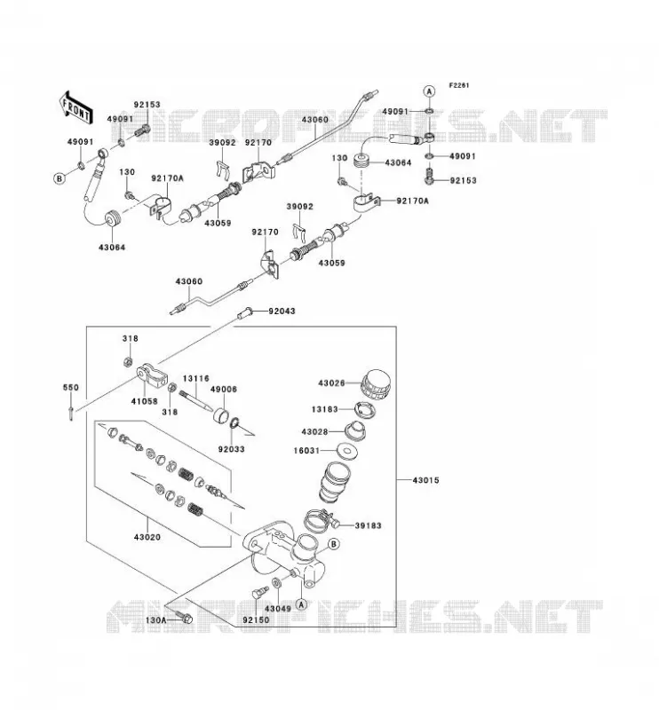 MASTER CYLINDER Kawasaki SSV 620 2013 MULE 4010 TRANS 4X4  KAF620RDF