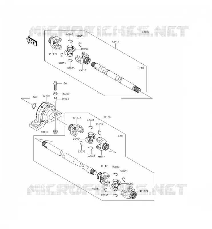 DRIVE SHAFT(H&Eacute;LICE) Kawasaki SSV 620 2014 MULE 4010 TRANS 4X4  KAF620REF