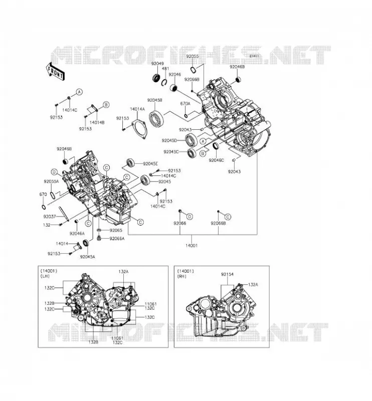 CRANKCASE(S) Kawasaki SSV 800 2015 TERYX  KRF800DFF