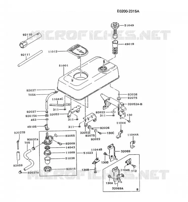 FUEL TANK Kawasaki Generateur GA GAT40A GA1400A  GAT40A-AA55