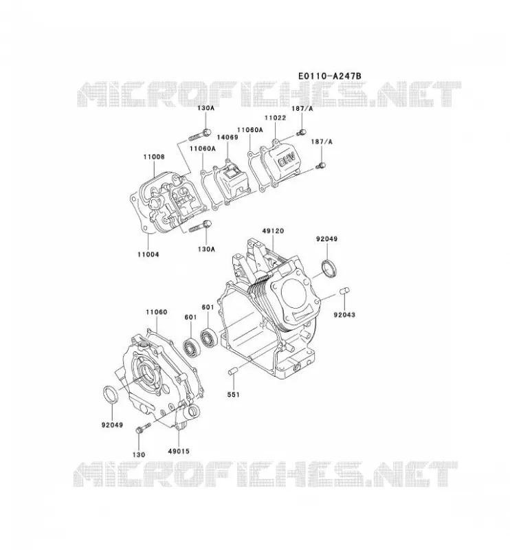 CYLINDER HEAD/CRANKCASE Kawasaki Gardiennage HC HC050A KWN20A  HC050A-BS00