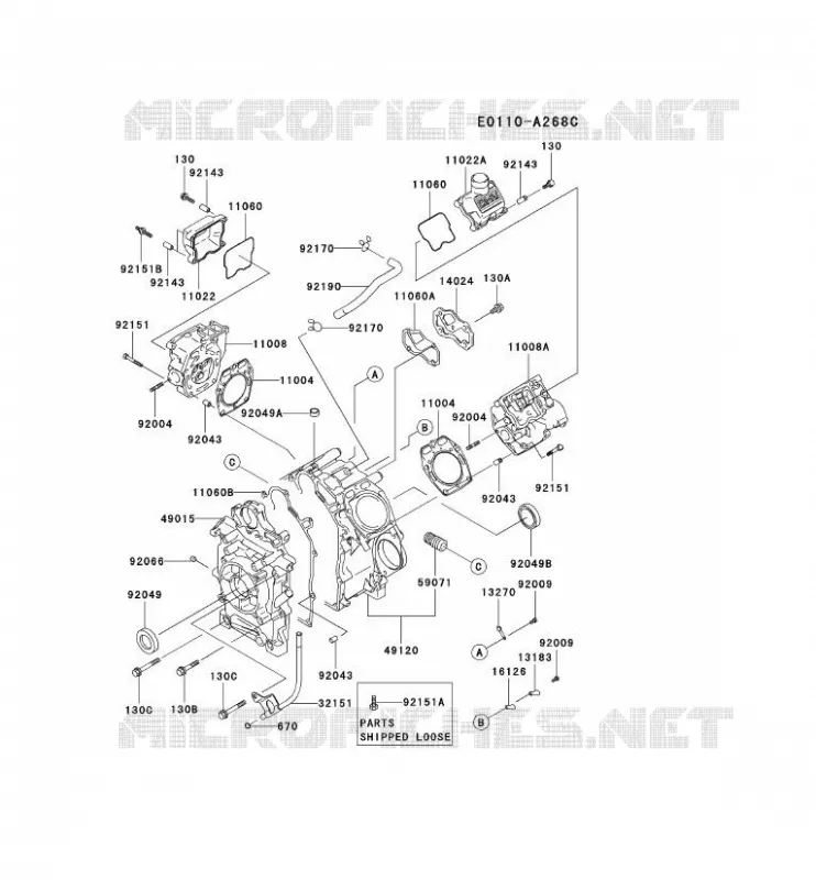 CYLINDER HEAD/CRANKCASE Kawasaki Petits Moteurs FD FD501D FD MOTORS  FD501D-EB00