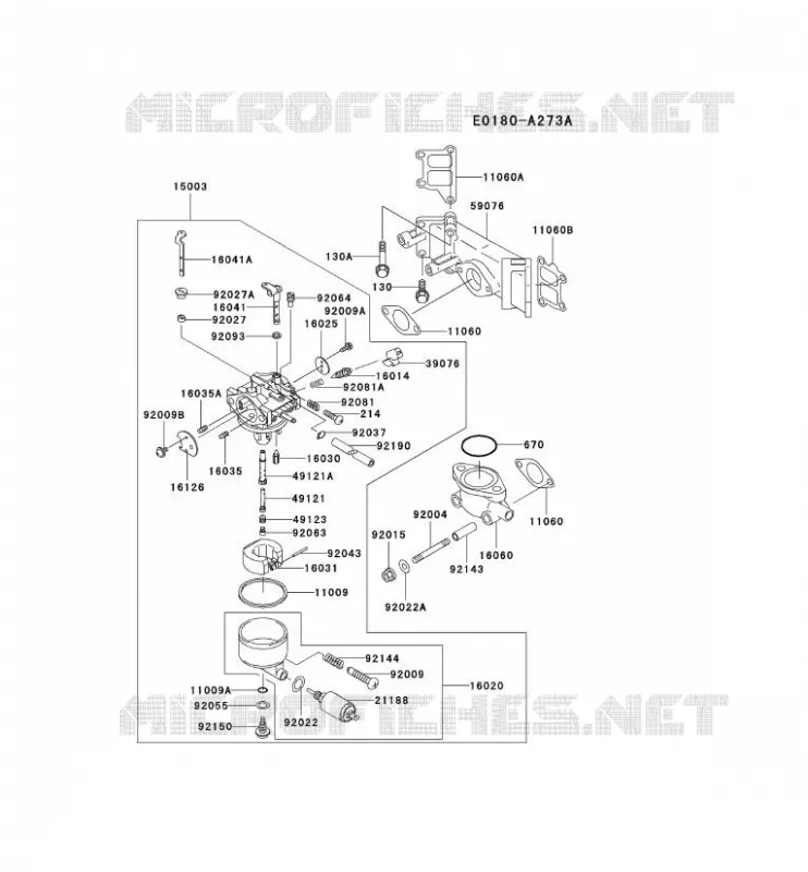 CARBURETOR Kawasaki Petits Moteurs FD FD501V FD MOTORS  FD501V-AS50