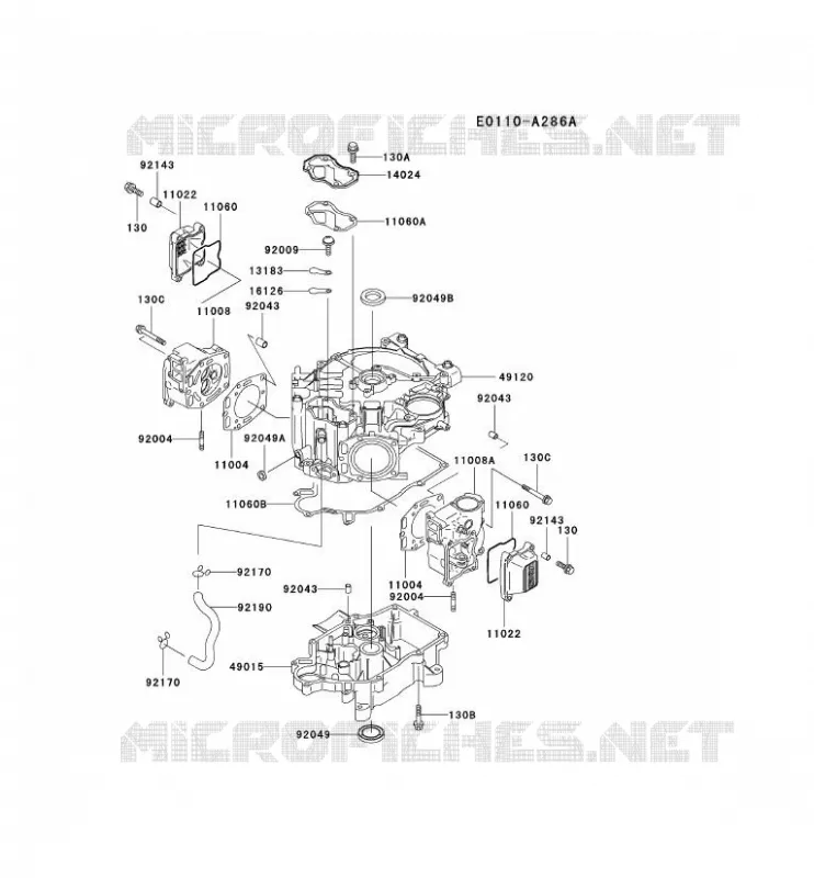 CYLINDER HEAD/CRANKCASE Kawasaki Petits Moteurs FD FD501V FD MOTORS  FD501V-BS05