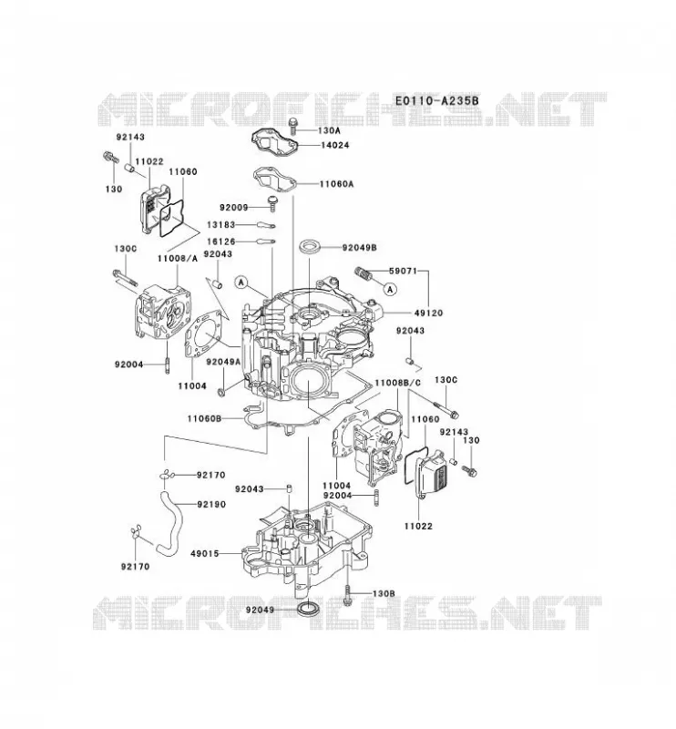CYLINDER HEAD/CRANKCASE Kawasaki Petits Moteurs FD FD501V FD MOTORS  FD501V-CS04