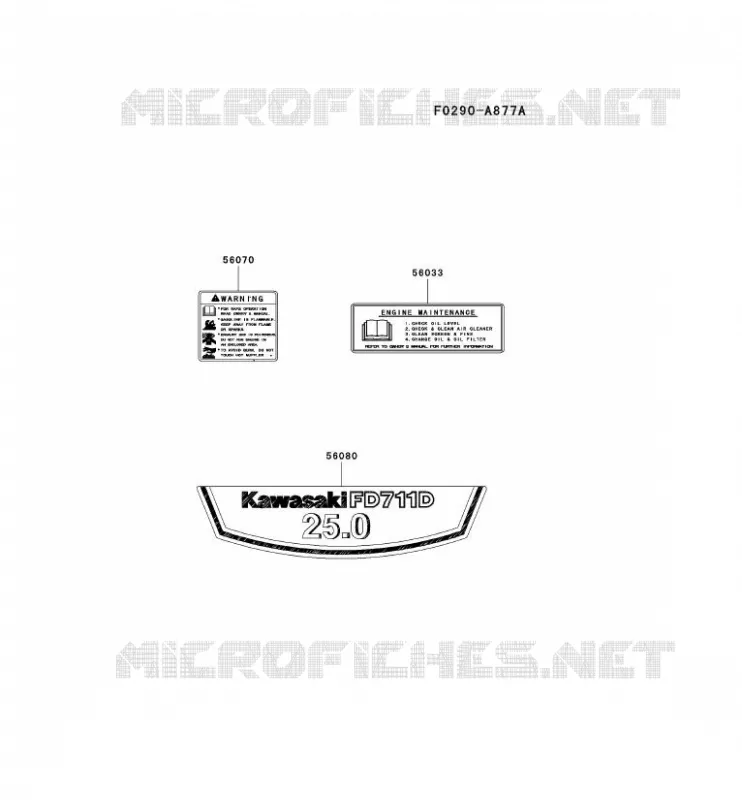 LABELS Kawasaki Petits Moteurs FD FD711D FD MOTORS  FD711D-CS01