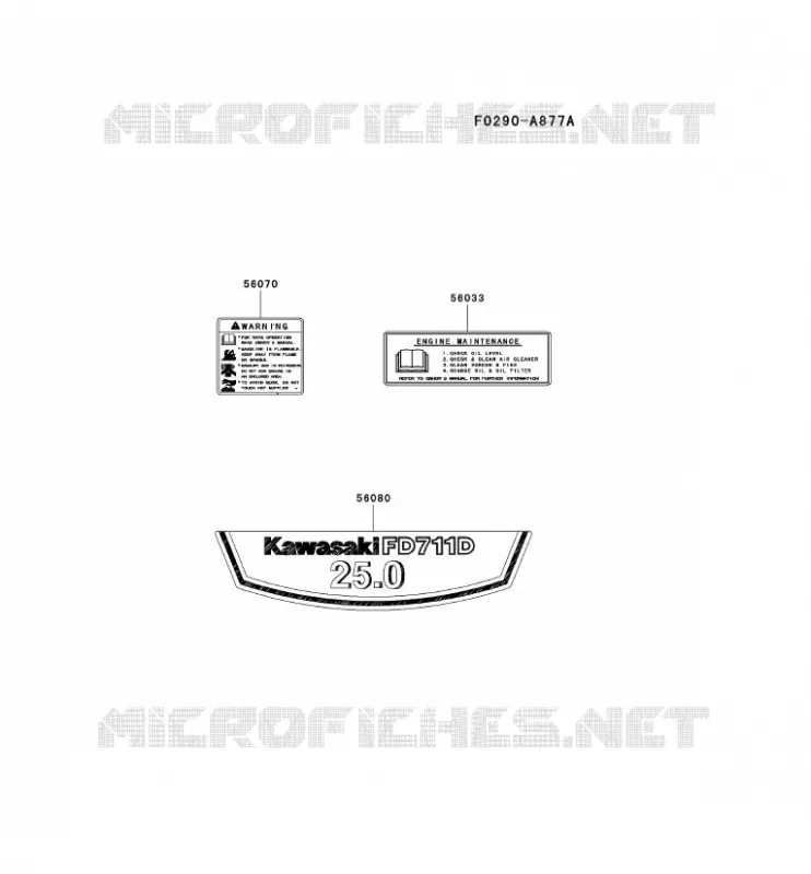 LABELS Kawasaki Petits Moteurs FD FD711D FD MOTORS  FD711D-DS01