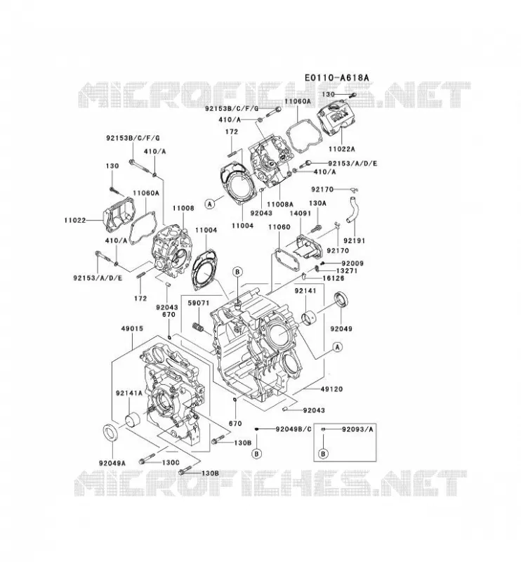 CYLINDER HEAD/CRANKCASE Kawasaki Petits Moteurs FD FD750D FD MOTORS  FD750D-BS05