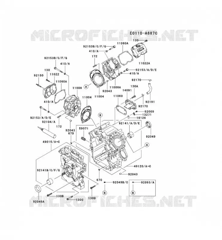 CYLINDER HEAD/CRANKCASE Kawasaki Petits Moteurs FD FD750D FD MOTORS  FD750D-CS06