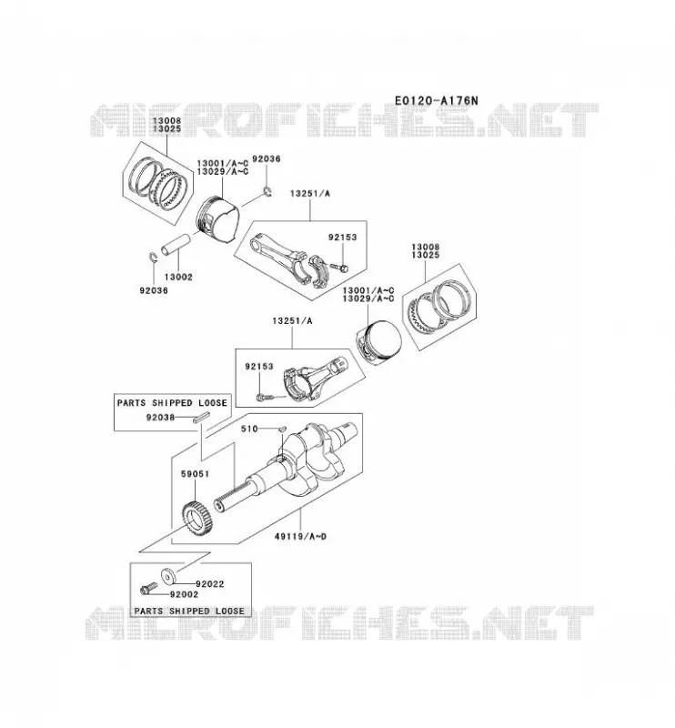 PISTON/CRANKSHAFT Kawasaki Petits Moteurs FD FD750D FD MOTORS  FD750D-CS06