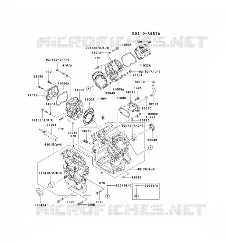 CYLINDER HEAD/CRANKCASE Kawasaki Petits Moteurs FD FD791D FD MOTORS  FD791D-CS04
