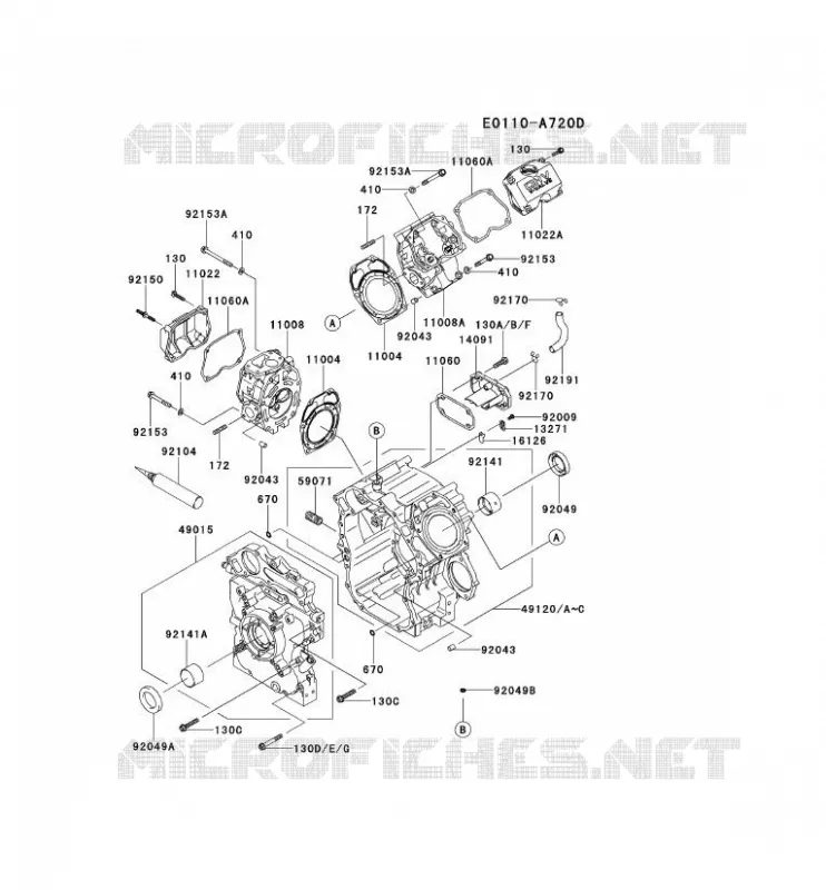CYLINDER HEAD/CRANKCASE Kawasaki Petits Moteurs FD FD791D FD MOTORS  FD791D-GS04