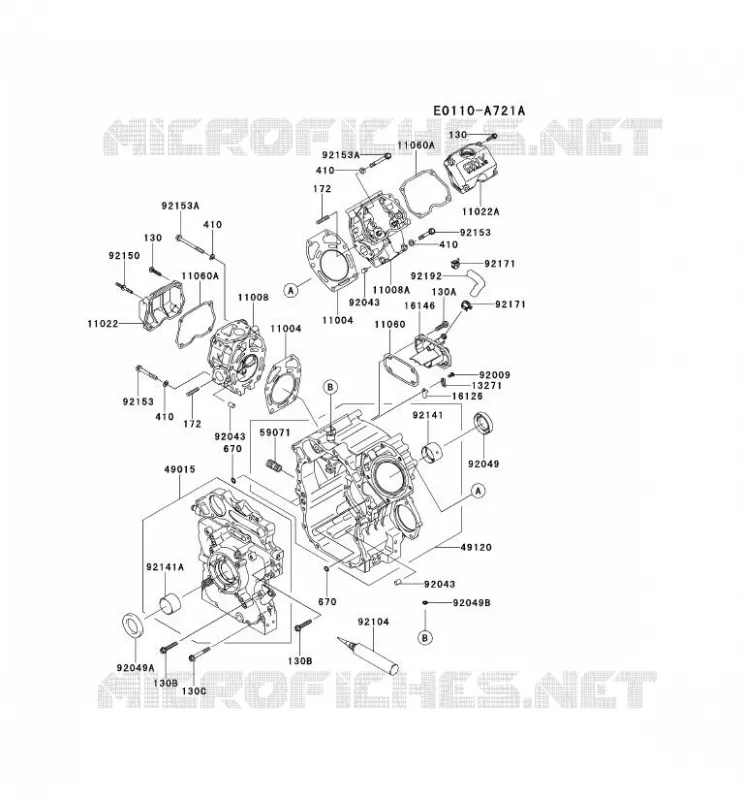 CYLINDER HEAD/CRANKCASE Kawasaki Petits Moteurs FD FD851D FD MOTORS  FD851D-AS00